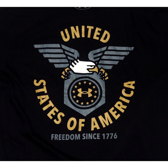 Under Armour United States of America Shirt XL Flag Logo On Back Heatgear UA USA - Picture 2 of 9